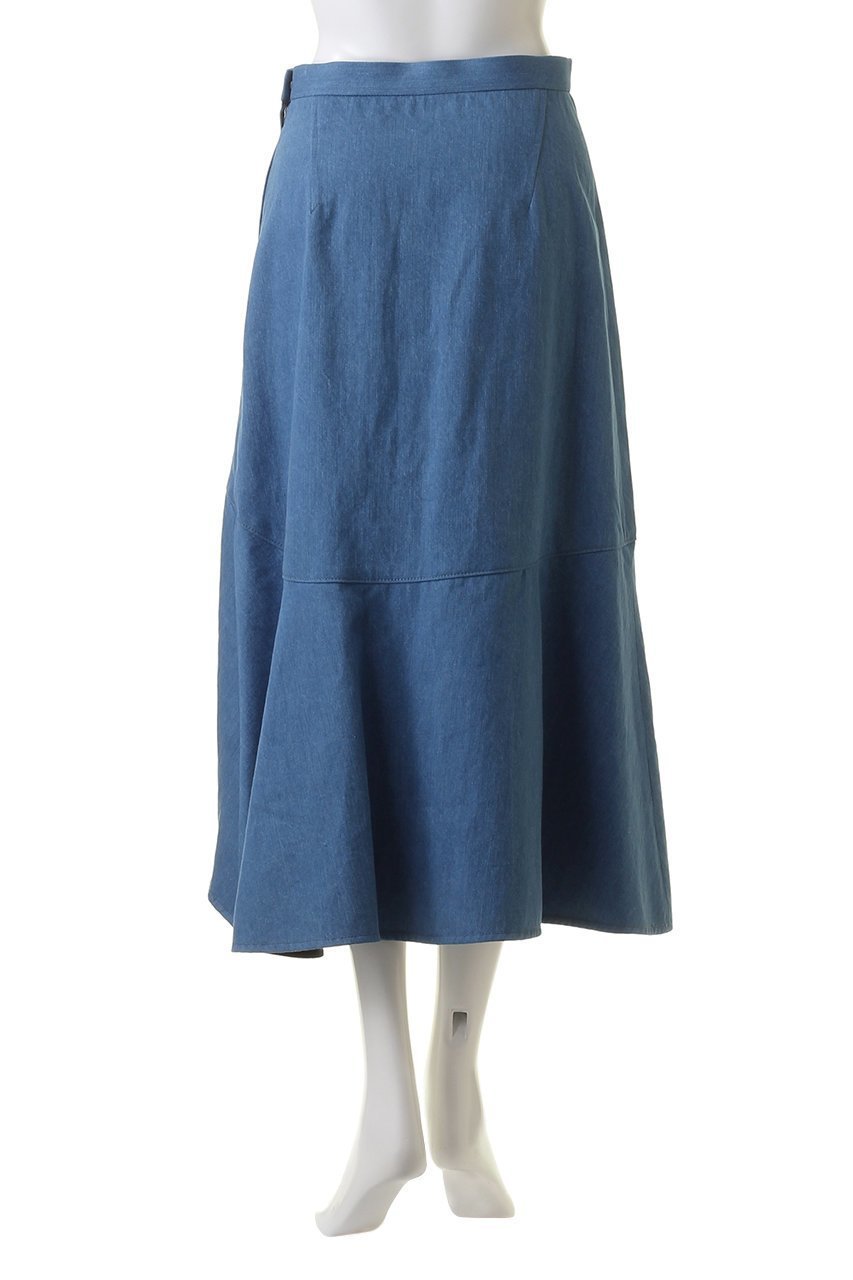 【デザイン ワークス/DESIGN WORKS】のデニムフレアスカート 人気、トレンドファッション・服の通販 founy(ファニー) 　ファッション　Fashion　レディースファッション　Fashion for Women　スカート　Skirts　Aライン・フレアスカート　A-Line & Flared Skirts　ロングスカート　Long Skirts / Maxi & Midi Skirts　アシンメトリー　Asymmetrical Style　デニム　Denim, Jeans Material　フェミニン　Feminine, Girly　ヘムライン　Hemline, Bottom Cut　ロング　Long, Long-Length　定番　Standard, Basic Item　日本製　Made In Japan　other-4|ID: prp329100004607670 ipo3291000000032899268