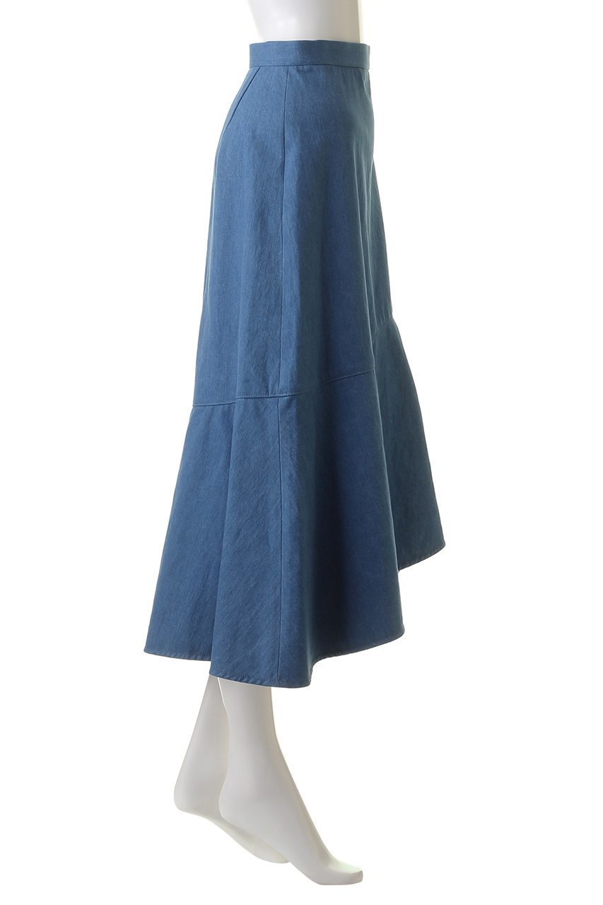 【デザイン ワークス/DESIGN WORKS】のデニムフレアスカート 人気、トレンドファッション・服の通販 founy(ファニー) 　ファッション　Fashion　レディースファッション　Fashion for Women　スカート　Skirts　Aライン・フレアスカート　A-Line & Flared Skirts　ロングスカート　Long Skirts / Maxi & Midi Skirts　アシンメトリー　Asymmetrical Style　デニム　Denim, Jeans Material　フェミニン　Feminine, Girly　ヘムライン　Hemline, Bottom Cut　ロング　Long, Long-Length　定番　Standard, Basic Item　日本製　Made In Japan　other-3|ID: prp329100004607670 ipo3291000000035691112