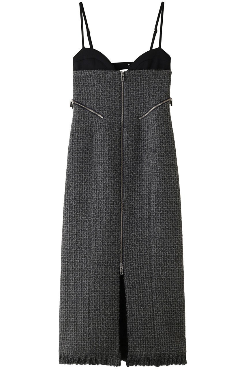 【プランク プロジェクト/PRANK PROJECT】のツイードジップワンピース / Tweed Zip Dress インテリア・キッズ・メンズ・レディースファッション・服の通販 founy(ファニー) 　ファッション　Fashion　レディースファッション　Fashion for Women　ワンピース　Dresses　フォーマル・パーティードレス・結婚式用ドレス　Elegant & Casual Dresses　チュニック　Tunic Tops & Dresses　おすすめ　Recommended / Our Picks　インナー　Innerwear　ウォーム　Warm Fabric　キャミワンピース　Cami Dress, Slip Dress　ストライプ　Stripe, Striped Pattern　スリット　Slit, Slit Detail　チュニック　Tunic, Long Top　フロント　Front, Front Design　ロング　Long, Long-Length　GRY(グレー)|ID: prp329100004607684 ipo3291000000034422055