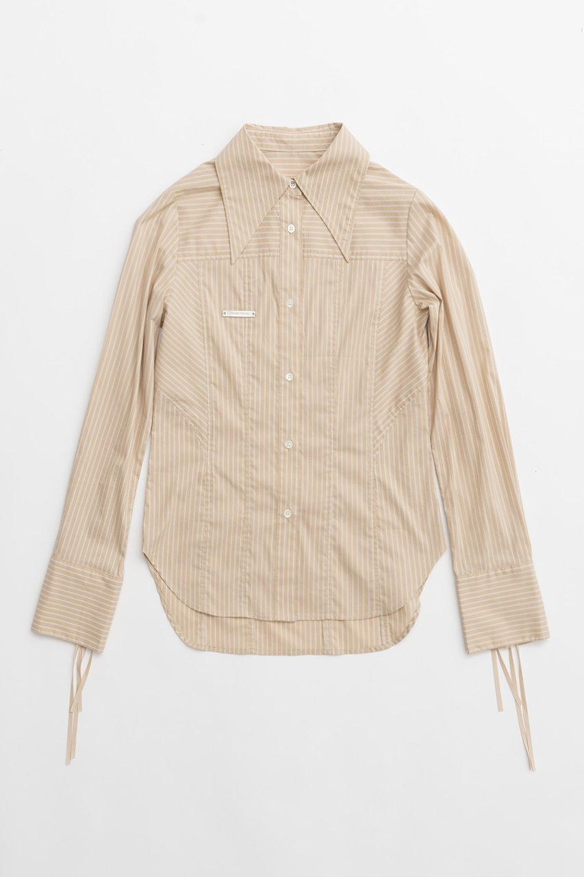 【プランク プロジェクト/PRANK PROJECT】のポイントカラーシャツ / Point Collar Shirt 人気、トレンドファッション・服の通販 founy(ファニー) 　ファッション　Fashion　レディースファッション　Fashion for Women　トップス・カットソー　Cut & Sew Tops　シャツ・ブラウス・オフィスカジュアル　Elegant Blouses & Button-Ups　インナー　Innerwear　ストライプ　Stripe, Striped Pattern　スリーブ　Sleeve, Long Sleeve / Short Sleeve　ビスチェ　Bustier, Corset Top　ベスト　Vest, Waistcoat　ロング　Long, Long-Length　 other-1|ID: prp329100004607696 ipo3291000000034980221