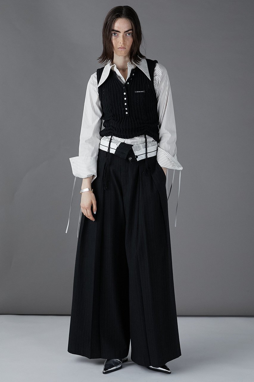 【プランク プロジェクト/PRANK PROJECT】のポイントカラーシャツ / Point Collar Shirt 人気、トレンドファッション・服の通販 founy(ファニー) 　ファッション　Fashion　レディースファッション　Fashion for Women　トップス・カットソー　Cut & Sew Tops　シャツ・ブラウス・オフィスカジュアル　Elegant Blouses & Button-Ups　インナー　Innerwear　ストライプ　Stripe, Striped Pattern　スリーブ　Sleeve, Long Sleeve / Short Sleeve　ビスチェ　Bustier, Corset Top　ベスト　Vest, Waistcoat　ロング　Long, Long-Length　other-5|ID: prp329100004607696 ipo3291000000034980228