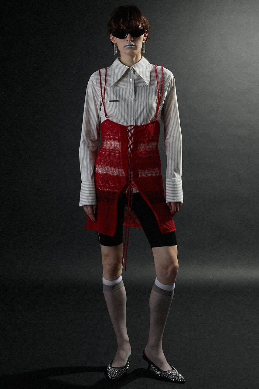 【プランク プロジェクト/PRANK PROJECT】のポイントカラーシャツ / Point Collar Shirt 人気、トレンドファッション・服の通販 founy(ファニー) ファッション Fashion レディースファッション Fashion for Women トップス・カットソー Cut & Sew Tops シャツ・ブラウス・オフィスカジュアル Elegant Blouses & Button-Ups インナー Innerwear ストライプ Stripe, Striped Pattern スリーブ Sleeve, Long Sleeve / Short Sleeve ビスチェ Bustier, Corset Top ベスト Vest, Waistcoat ロング Long, Long-Length other-7|ID: prp329100004607696 ipo3291000000036187974