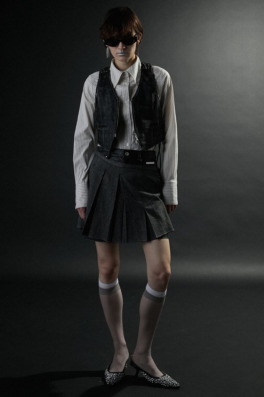 【プランク プロジェクト/PRANK PROJECT】のポイントカラーシャツ / Point Collar Shirt 人気、トレンドファッション・服の通販 founy(ファニー) ファッション Fashion レディースファッション Fashion for Women トップス・カットソー Cut & Sew Tops シャツ・ブラウス・オフィスカジュアル Elegant Blouses & Button-Ups インナー Innerwear ストライプ Stripe, Striped Pattern スリーブ Sleeve, Long Sleeve / Short Sleeve ビスチェ Bustier, Corset Top ベスト Vest, Waistcoat ロング Long, Long-Length other-8|ID: prp329100004607696 ipo3291000000036187975