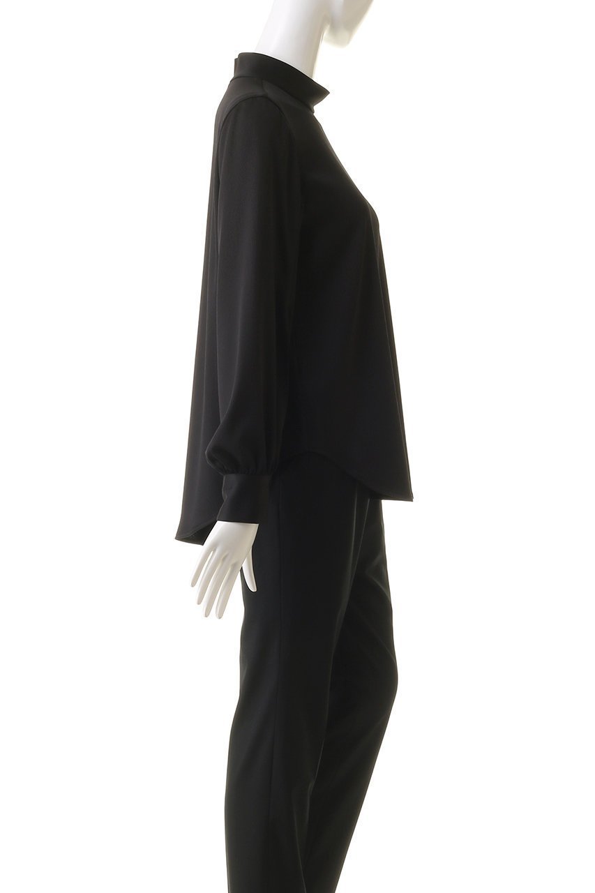 【デザイン ワークス/DESIGN WORKS】のサテンハイネックブラウス 人気、トレンドファッション・服の通販 founy(ファニー) 　ファッション　Fashion　レディースファッション　Fashion for Women　トップス・カットソー　Cut & Sew Tops　シャツ・ブラウス・オフィスカジュアル　Elegant Blouses & Button-Ups　スリット　Slit, Slit Detail　スリーブ　Sleeve, Long Sleeve / Short Sleeve　バランス　Balance, Style Balance　ロング　Long, Long-Length　エレガント 上品　Elegant　other-3|ID: prp329100004607700 ipo3291000000032900330
