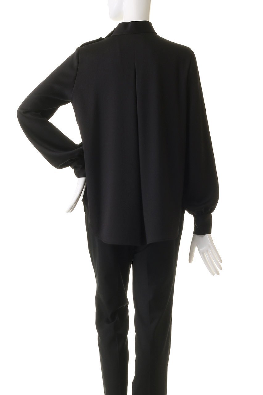 【デザイン ワークス/DESIGN WORKS】のサテンハイネックブラウス 人気、トレンドファッション・服の通販 founy(ファニー) 　ファッション　Fashion　レディースファッション　Fashion for Women　トップス・カットソー　Cut & Sew Tops　シャツ・ブラウス・オフィスカジュアル　Elegant Blouses & Button-Ups　スリット　Slit, Slit Detail　スリーブ　Sleeve, Long Sleeve / Short Sleeve　バランス　Balance, Style Balance　ロング　Long, Long-Length　エレガント 上品　Elegant　other-4|ID: prp329100004607700 ipo3291000000032900333