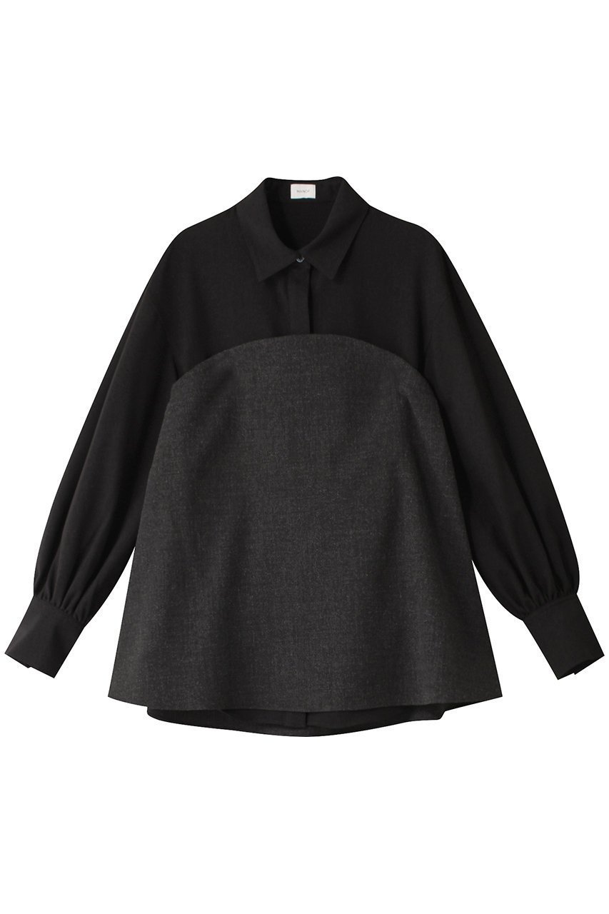 【マノフ/MANOF】のBUSITER SET SHIRTS シャツ/ブラウス インテリア・キッズ・メンズ・レディースファッション・服の通販 founy(ファニー) 　ファッション　Fashion　レディースファッション　Fashion for Women　トップス・カットソー　Cut & Sew Tops　シャツ・ブラウス・オフィスカジュアル　Elegant Blouses & Button-Ups　ロングTシャツ・Tシャツ　Longline T-Shirts & Tees　スリーブ　Sleeve, Long Sleeve / Short Sleeve　ドレープ　Drape, Draping Fabric　ビスチェ　Bustier, Corset Top　ファブリック　Fabric, Textile　ボトム　Bottoms, Lower Wear　ロング　Long, Long-Length　CHARCOAL GRAY|ID: prp329100004607701 ipo3291000000032900366