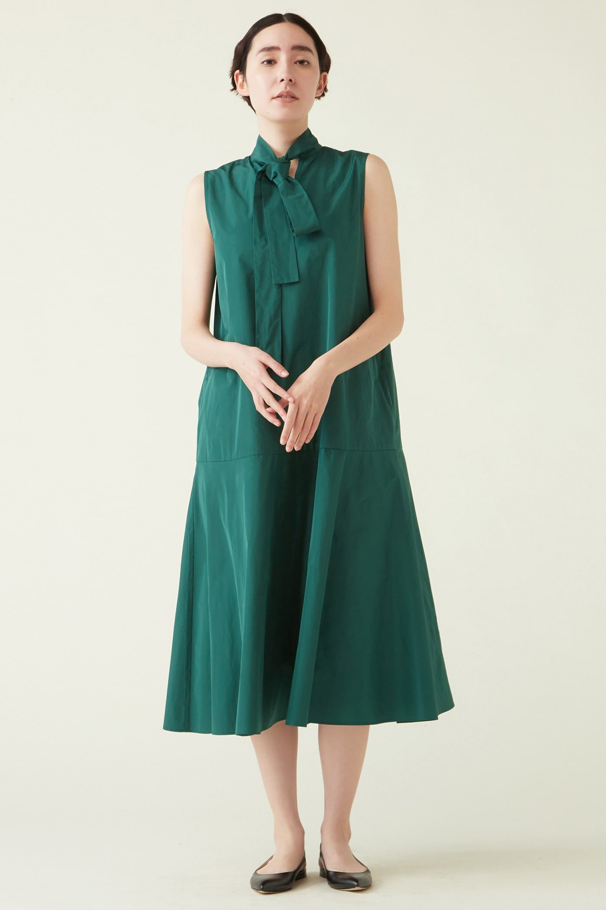 【マルティニーク/martinique】の2wayボータイワンピース インテリア・キッズ・メンズ・レディースファッション・服の通販 founy(ファニー) 　ファッション　Fashion　レディースファッション　Fashion for Women　ワンピース　Dresses　チュニック　Tunic Tops & Dresses　タフタ　Taffeta, Structured Fabric　チュニック　Tunic, Long Top　グリーン|ID: prp329100004607711 ipo3291000000032900970