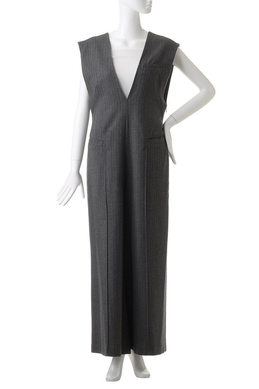 【プランク プロジェクト/PRANK PROJECT】のVネックオールインワン / V-neck Jumpsuit 人気、トレンドファッション・服の通販 founy(ファニー) 　ファッション　Fashion　レディースファッション　Fashion for Women　パンツ　Pants & Trousers　インナー　Innerwear　ストライプ　Stripe, Striped Pattern　チェーン　Chain, Chain Strap　プレート　Plate, Dish　マニッシュ　Mannish, Boyish　ワイド　Wide, Wide Fit　other-2|ID: prp329100004607713 ipo3291000000032900997
