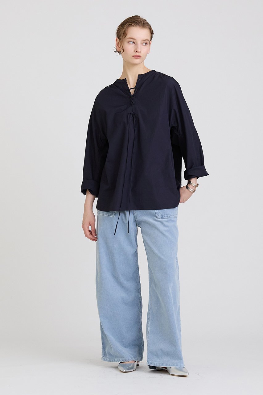 【ハウス オブ ロータス/HOUSE OF LOTUS】のピマコットンレースアップブラウス 人気、トレンドファッション・服の通販 founy(ファニー) 　ファッション　Fashion　レディースファッション　Fashion for Women　トップス・カットソー　Cut & Sew Tops　シャツ・ブラウス・オフィスカジュアル　Elegant Blouses & Button-Ups　なめらか　Smooth, Silky Texture　インナー　Innerwear　スリーブ　Sleeve, Long Sleeve / Short Sleeve　フロント　Front, Front Design　ロング　Long, Long-Length　吸水　Absorbent, Quick-Dry　other-2|ID: prp329100004607714 ipo3291000000032901000