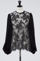 【デザイン ワークス/DESIGN WORKS】の【BEAUVET】 レースフレアブラウス ブラック|ID: prp329100004607715 ipo3291000000035551884