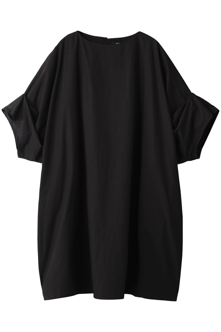 【ミズイロ インド/mizuiro ind】のdolman tuck slv wide OP ワンピース インテリア・キッズ・メンズ・レディースファッション・服の通販 founy(ファニー) 　ファッション　Fashion　レディースファッション　Fashion for Women　ワンピース　Dresses　チュニック　Tunic Tops & Dresses　チュニック　Tunic, Long Top　ブラック|ID: prp329100004607727 ipo3291000000032901752