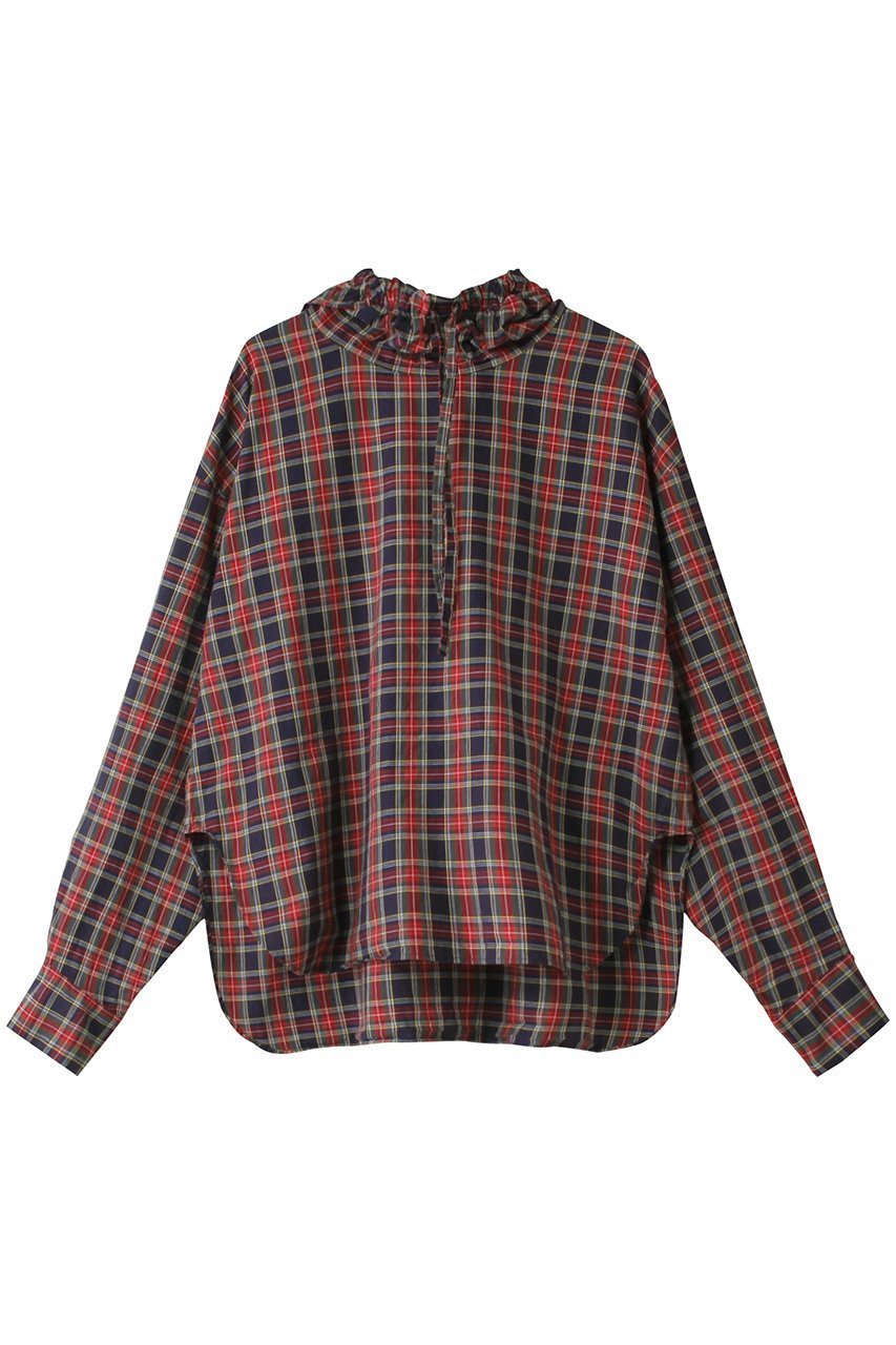 【ミズイロ インド/mizuiro ind】のcheck gathered hood P/O shirt シャツ インテリア・キッズ・メンズ・レディースファッション・服の通販 founy(ファニー) 　ファッション　Fashion　レディースファッション　Fashion for Women　トップス・カットソー　Cut & Sew Tops　シャツ・ブラウス・オフィスカジュアル　Elegant Blouses & Button-Ups　ギャザー　Gathered, Ruffled　スリーブ　Sleeve, Long Sleeve / Short Sleeve　チェック　Check, Plaid, Tartan　ロング　Long, Long-Length　秋　Autumn　97navy|ID: prp329100004607733 ipo3291000000032902067