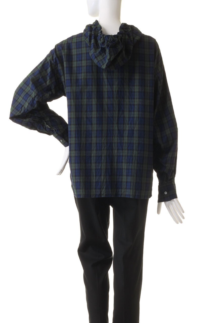 【ミズイロ インド/mizuiro ind】のcheck gathered hood P/O shirt シャツ 人気、トレンドファッション・服の通販 founy(ファニー) 　ファッション　Fashion　レディースファッション　Fashion for Women　トップス・カットソー　Cut & Sew Tops　シャツ・ブラウス・オフィスカジュアル　Elegant Blouses & Button-Ups　ギャザー　Gathered, Ruffled　スリーブ　Sleeve, Long Sleeve / Short Sleeve　チェック　Check, Plaid, Tartan　ロング　Long, Long-Length　秋　Autumn　other-4|ID: prp329100004607733 ipo3291000000032902075