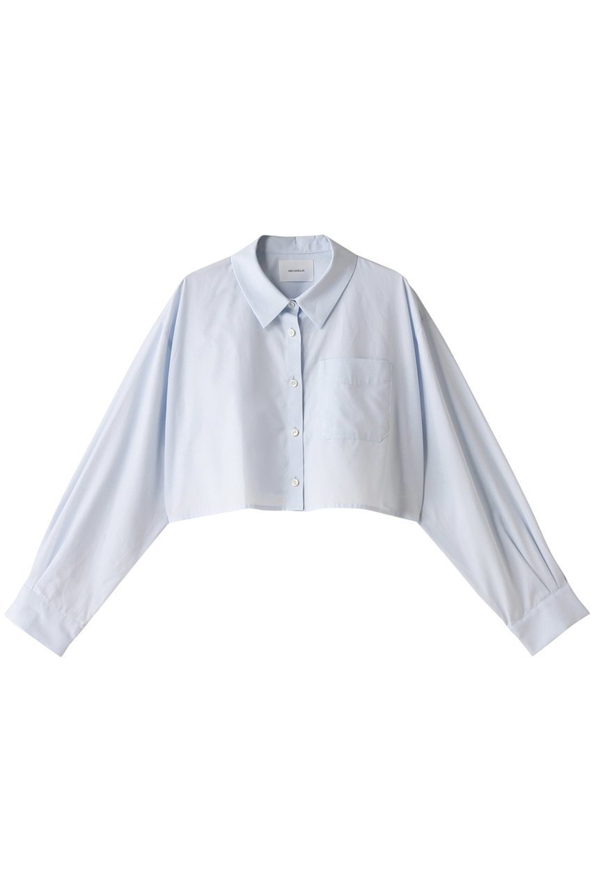 【ミディウミソリッド/MIDIUMISOLID】のcropped wide shirt シャツ インテリア・キッズ・メンズ・レディースファッション・服の通販 founy(ファニー) 　ファッション　Fashion　レディースファッション　Fashion for Women　トップス・カットソー　Cut & Sew Tops　シャツ・ブラウス・オフィスカジュアル　Elegant Blouses & Button-Ups　おすすめ　Recommended / Our Picks　クロップド　Cropped, Short Length　シンプル　Simple, Minimal　スリーブ　Sleeve, Long Sleeve / Short Sleeve　トレンド　Trend, Trending Now　ロング　Long, Long-Length　blue|ID: prp329100004607738 ipo3291000000034969608