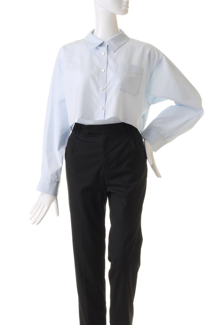 【ミディウミソリッド/MIDIUMISOLID】のcropped wide shirt シャツ 人気、トレンドファッション・服の通販 founy(ファニー) 　ファッション　Fashion　レディースファッション　Fashion for Women　トップス・カットソー　Cut & Sew Tops　シャツ・ブラウス・オフィスカジュアル　Elegant Blouses & Button-Ups　おすすめ　Recommended / Our Picks　クロップド　Cropped, Short Length　シンプル　Simple, Minimal　スリーブ　Sleeve, Long Sleeve / Short Sleeve　トレンド　Trend, Trending Now　ロング　Long, Long-Length　other-2|ID: prp329100004607738 ipo3291000000034969610