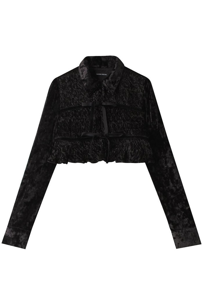 【メゾンスペシャル/MAISON SPECIAL】のShirring Velor Ribbon Blouse/シャーリングベロアリボンブラウス インテリア・キッズ・メンズ・レディースファッション・服の通販 founy(ファニー) https://founy.com/ ファッション Fashion レディースファッション Fashion for Women トップス・カットソー Cut & Sew Tops シャツ・ブラウス・オフィスカジュアル Elegant Blouses & Button-Ups ベロアトップス Velour Tops / Velvet-Look Items おすすめ Recommended / Our Picks クラッシュ Distressed, Crashed Style シャーリング Shirring, Ruched スリーブ Sleeve, Long Sleeve / Short Sleeve セットアップ Set-Up, Coordinated Outfit ベロア Velour, Soft Velvet リボン Ribbon, Bow ロング Long, Long-Length エレガント 上品 Elegant 今季 This Season, Current Season |ID: prp329100004607744 ipo3291000000032902670