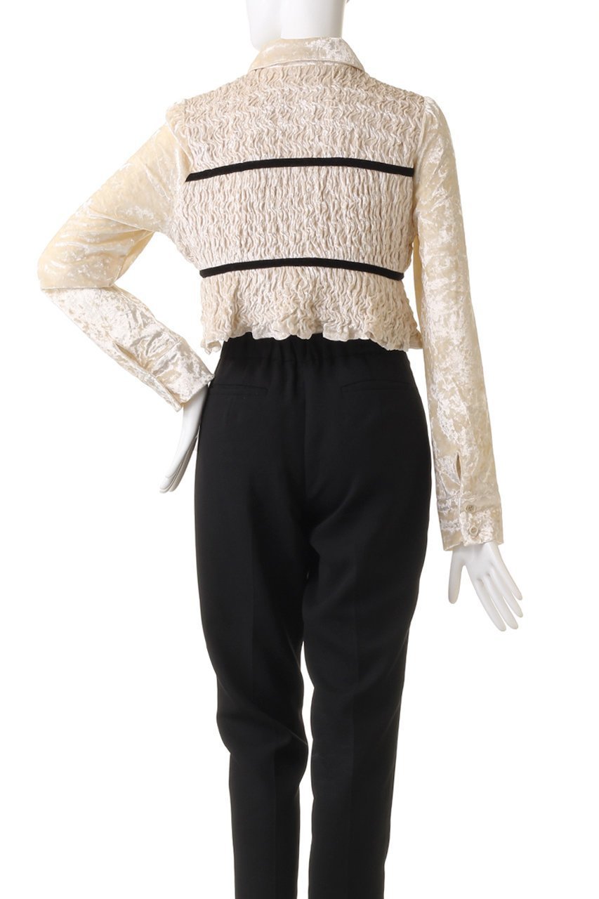 【メゾンスペシャル/MAISON SPECIAL】のShirring Velor Ribbon Blouse/シャーリングベロアリボンブラウス 人気、トレンドファッション・服の通販 founy(ファニー) 　ファッション　Fashion　レディースファッション　Fashion for Women　トップス・カットソー　Cut & Sew Tops　シャツ・ブラウス・オフィスカジュアル　Elegant Blouses & Button-Ups　ベロアトップス　Velour Tops / Velvet-Look Items　おすすめ　Recommended / Our Picks　クラッシュ　Distressed, Crashed Style　シャーリング　Shirring, Ruched　スリーブ　Sleeve, Long Sleeve / Short Sleeve　セットアップ　Set-Up, Coordinated Outfit　ベロア　Velour, Soft Velvet　リボン　Ribbon, Bow　ロング　Long, Long-Length　エレガント 上品　Elegant　今季　This Season, Current Season　other-4|ID: prp329100004607744 ipo3291000000032902676
