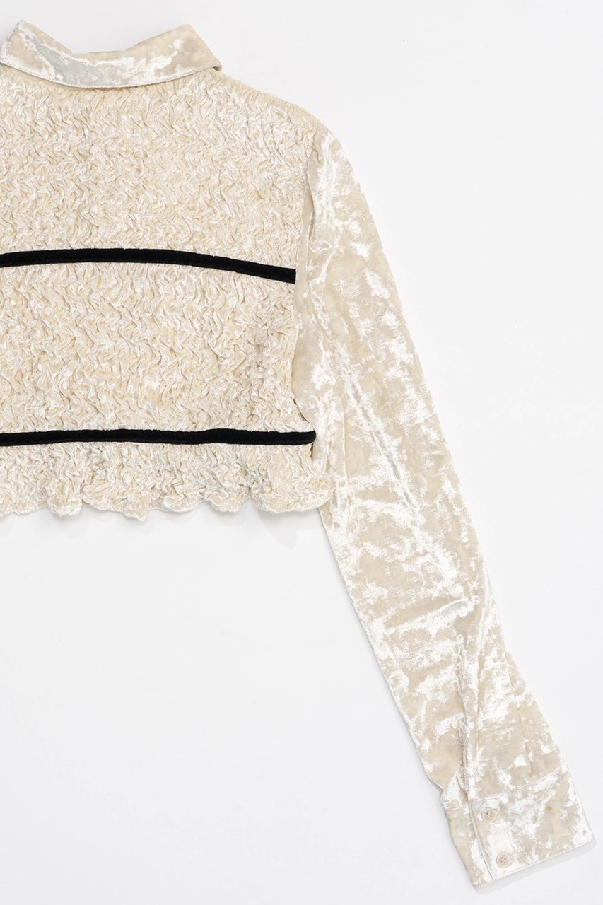 【メゾンスペシャル/MAISON SPECIAL】のShirring Velor Ribbon Blouse/シャーリングベロアリボンブラウス 人気、トレンドファッション・服の通販 founy(ファニー) 　ファッション　Fashion　レディースファッション　Fashion for Women　トップス・カットソー　Cut & Sew Tops　シャツ・ブラウス・オフィスカジュアル　Elegant Blouses & Button-Ups　ベロアトップス　Velour Tops / Velvet-Look Items　おすすめ　Recommended / Our Picks　クラッシュ　Distressed, Crashed Style　シャーリング　Shirring, Ruched　スリーブ　Sleeve, Long Sleeve / Short Sleeve　セットアップ　Set-Up, Coordinated Outfit　ベロア　Velour, Soft Velvet　リボン　Ribbon, Bow　ロング　Long, Long-Length　エレガント 上品　Elegant　今季　This Season, Current Season　other-6|ID: prp329100004607744 ipo3291000000032902681