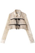 【メゾンスペシャル/MAISON SPECIAL】のShirring Velor Ribbon Blouse/シャーリングベロアリボンブラウス IVR(アイボリー)|ID: prp329100004607744 ipo3291000000035063565