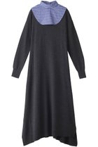 【ランバン オン ブルー/LANVIN en Bleu】のアシンメヘムスリットニットワンピース グレー|ID: prp329100004607759 ipo3291000000032903148