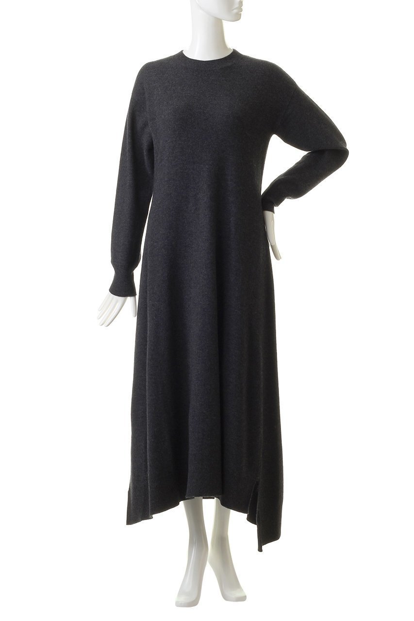 【ランバン オン ブルー/LANVIN en Bleu】のアシンメヘムスリットニットワンピース 人気、トレンドファッション・服の通販 founy(ファニー) 　ファッション　Fashion　レディースファッション　Fashion for Women　ワンピース　Dresses　ニットワンピース　Knit Dresses　チュニック　Tunic Tops & Dresses　イレギュラーヘム　Irregular Hem　チュニック　Tunic, Long Top　ロング　Long, Long-Length　other-6|ID: prp329100004607759 ipo3291000000032903163