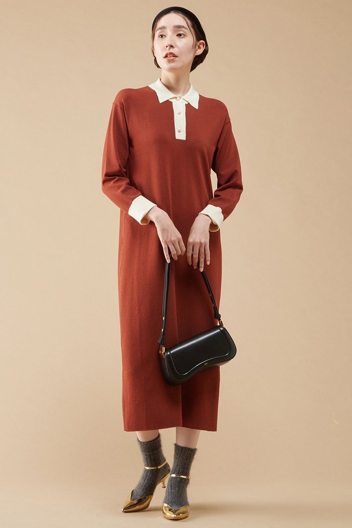 【マルティニーク/martinique】のクレリックニットドレス インテリア・キッズ・メンズ・レディースファッション・服の通販 founy(ファニー) https://founy.com/ ファッション Fashion レディースファッション Fashion for Women ワンピース Dresses フォーマル・パーティードレス・結婚式用ドレス Elegant & Casual Dresses チュニック Tunic Tops & Dresses ストレート Straight, Straight Cut チュニック Tunic, Long Top ドレス Dress, One-Piece パール Pearl, Pearl Accent |ID: prp329100004607760 ipo3291000000032903166