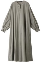 【ミズイロ インド/mizuiro ind】のヘンリーネックフレアロングワイドワンピース グレー|ID: prp329100004607763 ipo3291000000032903432