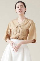 【マルティニーク/martinique】のVネックサファリブラウス ベージュ|ID: prp329100004607767 ipo3291000000032903776