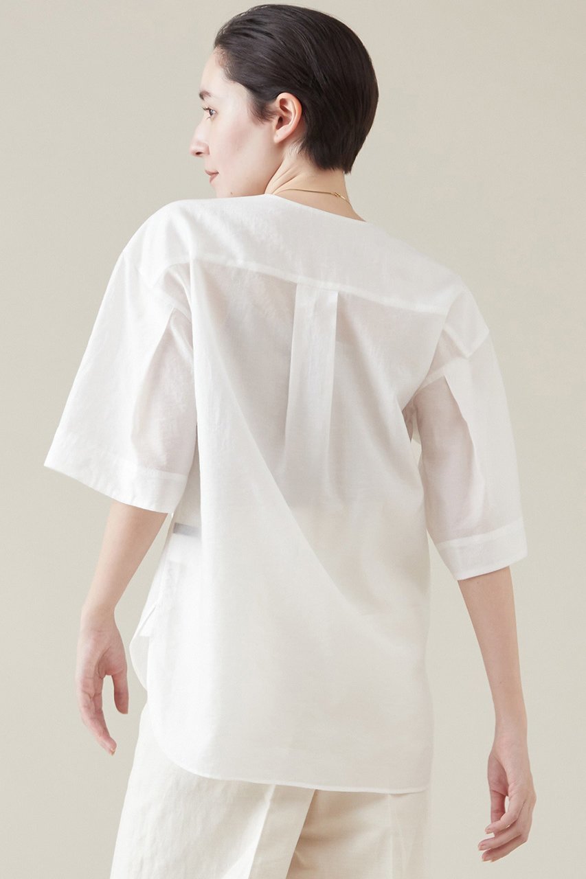 【マルティニーク/martinique】のVネックサファリブラウス 人気、トレンドファッション・服の通販 founy(ファニー) 　ファッション　Fashion　レディースファッション　Fashion for Women　トップス・カットソー　Cut & Sew Tops　シャツ・ブラウス・オフィスカジュアル　Elegant Blouses & Button-Ups　Vネックトップス　V-Neck Tops / V-Cut Neckline Shirts　おすすめ　Recommended / Our Picks　ショート　Short, Short Length　スリーブ　Sleeve, Long Sleeve / Short Sleeve　タイトスカート　Pencil Skirt, Tight Skirt　トレンド　Trend, Trending Now　バランス　Balance, Style Balance　今季　This Season, Current Season　夏　Summer　other-2|ID: prp329100004607767 ipo3291000000032903782