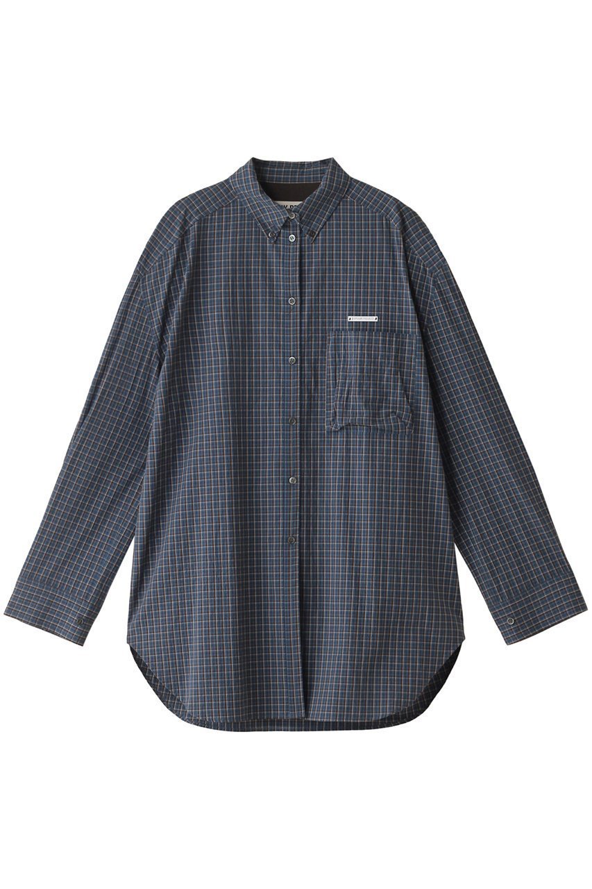 【プランク プロジェクト/PRANK PROJECT】のパワーショルダービッグシャツ / Power Shoulder Big Shirt インテリア・キッズ・メンズ・レディースファッション・服の通販 founy(ファニー) 　ファッション　Fashion　レディースファッション　Fashion for Women　トップス・カットソー　Cut & Sew Tops　シャツ・ブラウス・オフィスカジュアル　Elegant Blouses & Button-Ups　おすすめ　Recommended / Our Picks　インナー　Innerwear　キャミソール　Camisole, Spaghetti Strap Top　ショルダー　Shoulder, Shoulder Strap　ジャケット　Jacket, Outerwear　スリーブ　Sleeve, Long Sleeve / Short Sleeve　タイプライター　Typewriter Fabric, Crisp Cotton　チェック　Check, Plaid, Tartan　デニム　Denim, Jeans Material　ピーチ　Peach, Soft Touch　メランジ　Melange, Mixed Yarn　モノトーン　Monotone, Black and White　ロング　Long, Long-Length　ワイド　Wide, Wide Fit　BLU(ブルー)|ID: prp329100004607769 ipo3291000000034422391