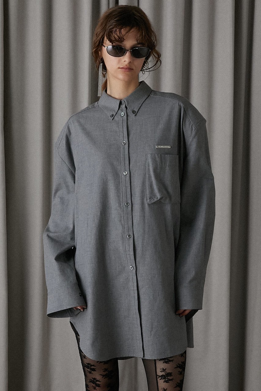 【プランク プロジェクト/PRANK PROJECT】のパワーショルダービッグシャツ / Power Shoulder Big Shirt 人気、トレンドファッション・服の通販 founy(ファニー) 　ファッション　Fashion　レディースファッション　Fashion for Women　トップス・カットソー　Cut & Sew Tops　シャツ・ブラウス・オフィスカジュアル　Elegant Blouses & Button-Ups　おすすめ　Recommended / Our Picks　インナー　Innerwear　キャミソール　Camisole, Spaghetti Strap Top　ショルダー　Shoulder, Shoulder Strap　ジャケット　Jacket, Outerwear　スリーブ　Sleeve, Long Sleeve / Short Sleeve　タイプライター　Typewriter Fabric, Crisp Cotton　チェック　Check, Plaid, Tartan　デニム　Denim, Jeans Material　ピーチ　Peach, Soft Touch　メランジ　Melange, Mixed Yarn　モノトーン　Monotone, Black and White　ロング　Long, Long-Length　ワイド　Wide, Wide Fit　other-6|ID: prp329100004607769 ipo3291000000034422397