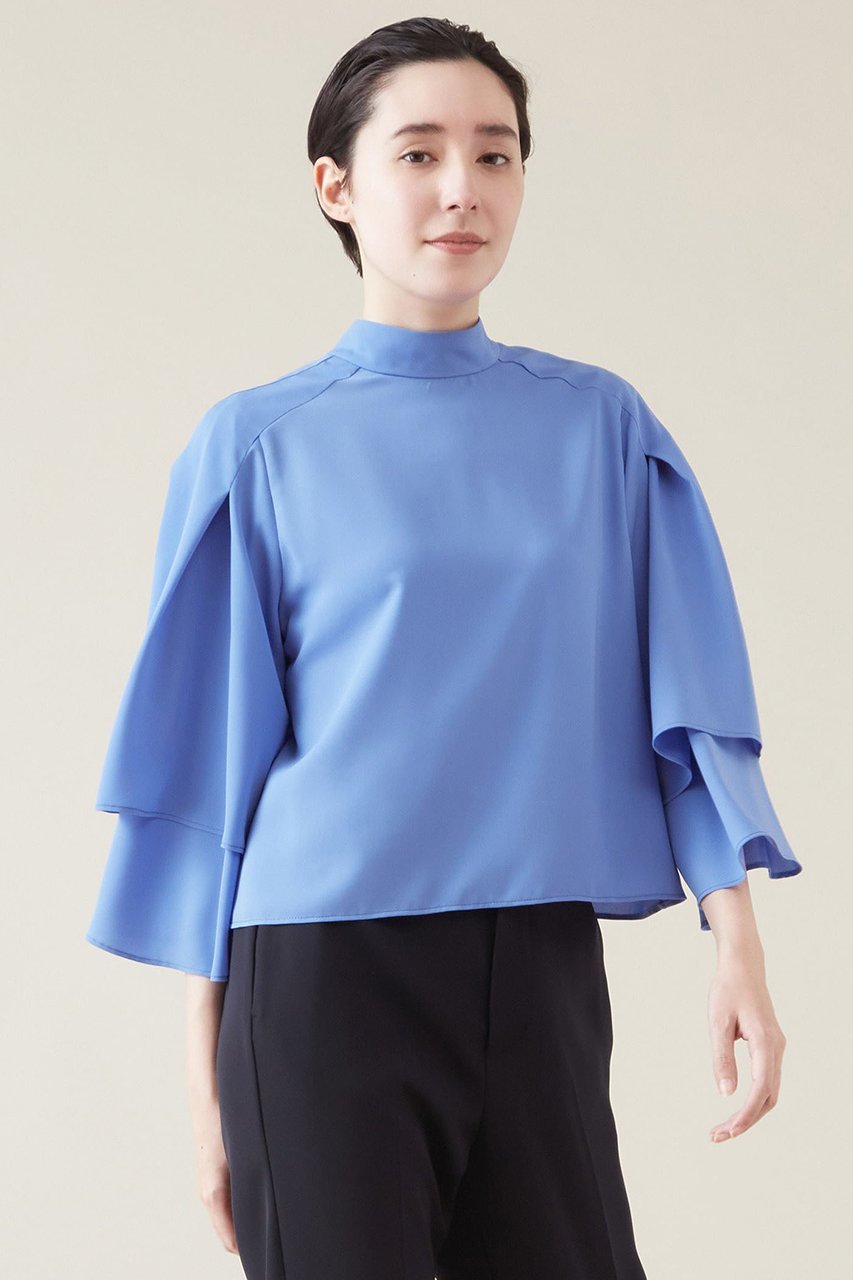 【マルティニーク/martinique】のティアードスリーブブラウス 人気、トレンドファッション・服の通販 founy(ファニー) 　ファッション　Fashion　レディースファッション　Fashion for Women　トップス・カットソー　Cut & Sew Tops　シャツ・ブラウス・オフィスカジュアル　Elegant Blouses & Button-Ups　おすすめ　Recommended / Our Picks　とろみ　Fluid, Flowy Fabric　スタンド　Stand Collar, Upright Stand　スリーブ　Sleeve, Long Sleeve / Short Sleeve　タイトスカート　Pencil Skirt, Tight Skirt　バランス　Balance, Style Balance　フレア　Flare, Flared　ロング　Long, Long-Length　ビジネス 仕事 通勤　Business / Work / Commuting　 other-1|ID: prp329100004607772 ipo3291000000032904110