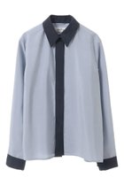 【マルティニーク/martinique】の【l heritage martinique】サンドウォッシュシルクバイカラーシャツ サックス|ID: prp329100004607775 ipo3291000000032904376