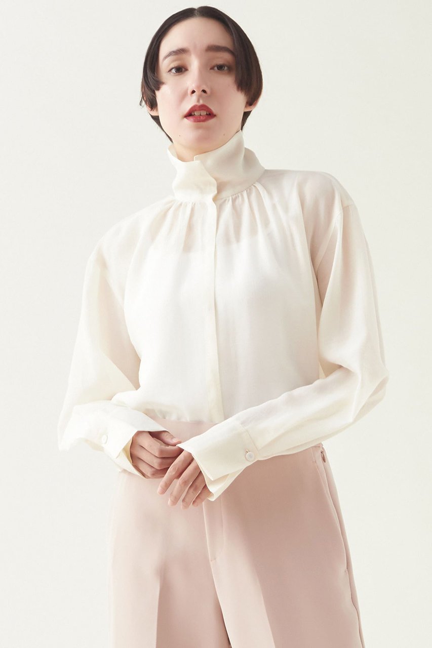 【マルティニーク/martinique】のハイネックブラウス インテリア・キッズ・メンズ・レディースファッション・服の通販 founy(ファニー) 　ファッション　Fashion　レディースファッション　Fashion for Women　トップス・カットソー　Cut & Sew Tops　シャツ・ブラウス・オフィスカジュアル　Elegant Blouses & Button-Ups　おすすめ　Recommended / Our Picks　インナー　Innerwear　スリーブ　Sleeve, Long Sleeve / Short Sleeve　タートル　Turtleneck, Turtle Collar　トレンド　Trend, Trending Now　ハイネック　High Neck, Mock Neck　ロング　Long, Long-Length　エレガント 上品　Elegant　ホワイト|ID: prp329100004607777 ipo3291000000032904398