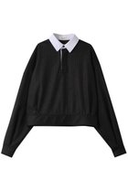 【ザ リラクス/THE RERACS】のクレリックロングスリーブショートポロシャツ ブラックストライプ|ID: prp329100004607788 ipo3291000000032904823