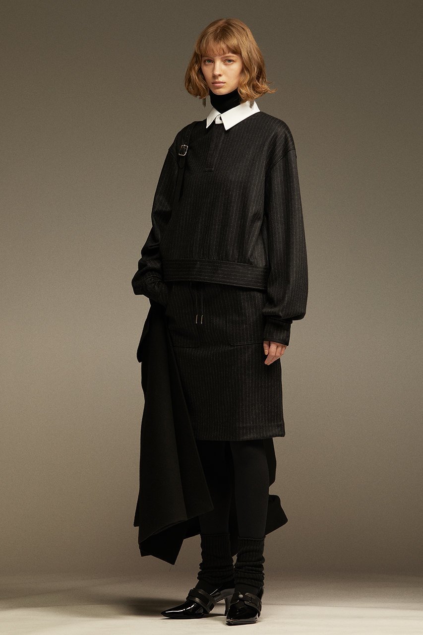 【ザ リラクス/THE RERACS】のクレリックロングスリーブショートポロシャツ 人気、トレンドファッション・服の通販 founy(ファニー) 　ファッション　Fashion　レディースファッション　Fashion for Women　トップス・カットソー　Cut & Sew Tops　シャツ・ブラウス・オフィスカジュアル　Elegant Blouses & Button-Ups　ポロシャツ・きれいめカジュアル　Smart-Casual Polo Tops　ストライプ　Stripe, Striped Pattern　バランス　Balance, Style Balance　ポロシャツ　Polo Shirt, Collared Tee　今季　This Season, Current Season　other-6|ID: prp329100004607788 ipo3291000000032904836