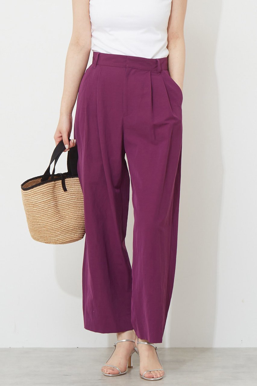 【マルティニーク/martinique】の2タックコクーンパンツ インテリア・キッズ・メンズ・レディースファッション・服の通販 founy(ファニー) 　ファッション　Fashion　レディースファッション　Fashion for Women　パンツ　Pants & Trousers　おすすめ　Recommended / Our Picks　サンダル　Sandals, Summer Shoes　シンプル　Simple, Minimal　バランス　Balance, Style Balance　リネン　Linen, Linen Fabric　夏　Summer　パープル|ID: prp329100004607794 ipo3291000000035042466