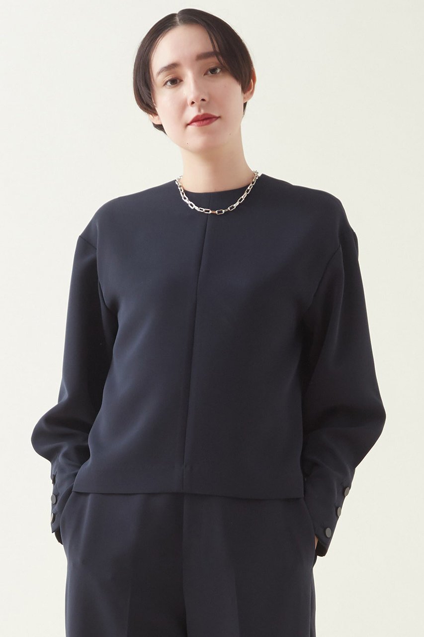 【マルティニーク/martinique】のダブルクロスタックスリーブブラウス(セットアップ可) 人気、トレンドファッション・服の通販 founy(ファニー) 　ファッション　Fashion　レディースファッション　Fashion for Women　トップス・カットソー　Cut & Sew Tops　シャツ・ブラウス・オフィスカジュアル　Elegant Blouses & Button-Ups　シンプル　Simple, Minimal　スリーブ　Sleeve, Long Sleeve / Short Sleeve　セットアップ　Set-Up, Coordinated Outfit　ダブル　Double, Double-Breasted　ロング　Long, Long-Length　エレガント 上品　Elegant　春　Spring　other-3|ID: prp329100004607795 ipo3291000000032905153