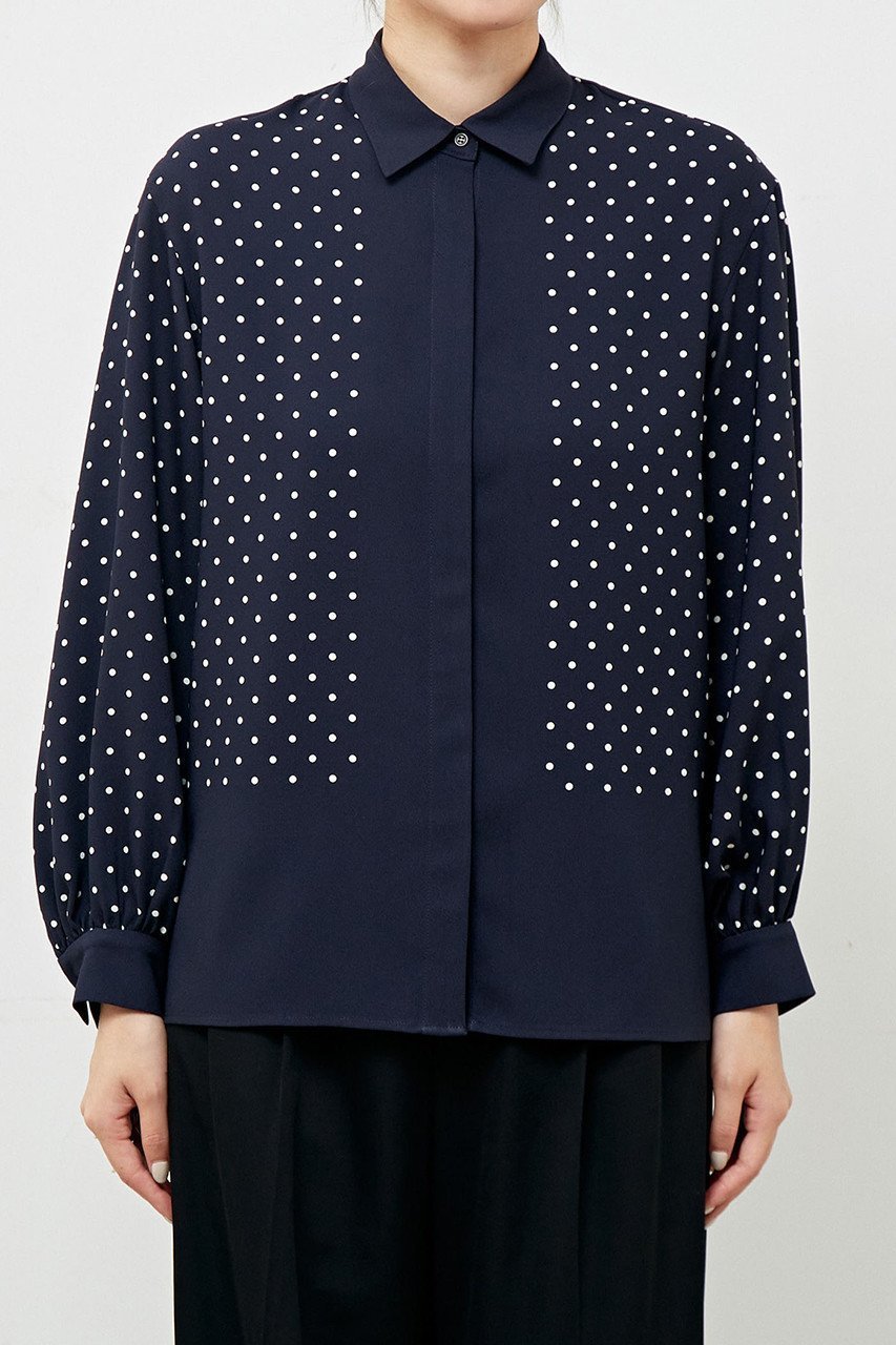 【マルティニーク/martinique】のドットパネルシャツ 人気、トレンドファッション・服の通販 founy(ファニー) 　ファッション　Fashion　レディースファッション　Fashion for Women　トップス・カットソー　Cut & Sew Tops　シャツ・ブラウス・オフィスカジュアル　Elegant Blouses & Button-Ups　クラシック　Classic, Timeless Style　スカーフ　Scarf, Neckwear　スリーブ　Sleeve, Long Sleeve / Short Sleeve　ドット　Polka Dot, Dot Pattern　プリント　Print, Printed Pattern　ロング　Long, Long-Length　other-7|ID: prp329100004607798 ipo3291000000032905221
