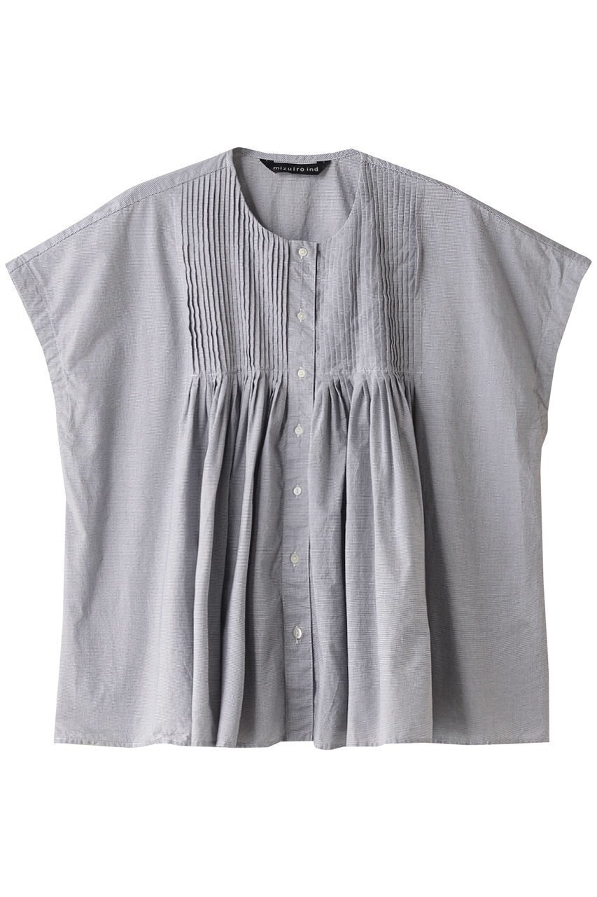 【ミズイロ インド/mizuiro ind】のpin tucked N/S shirt シャツ インテリア・キッズ・メンズ・レディースファッション・服の通販 founy(ファニー) 　ファッション　Fashion　レディースファッション　Fashion for Women　トップス・カットソー　Cut & Sew Tops　キャミソール&ノースリーブ　Camisoles & Sleeveless Tops　シャツ・ブラウス・オフィスカジュアル　Elegant Blouses & Button-Ups　チェック　Check, Plaid, Tartan　トレンド　Trend, Trending Now　ノースリーブ　Sleeveless, No-Sleeve　フロント　Front, Front Design　black|ID: prp329100004607801 ipo3291000000032905303