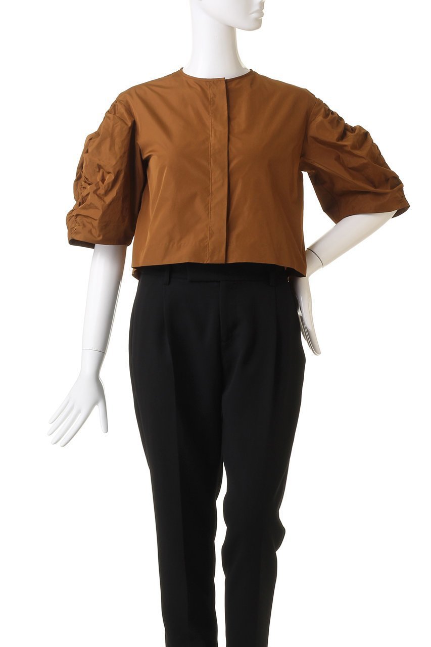 【マルティニーク/martinique】の袖ギャザーブラウス(セットアップ可) 人気、トレンドファッション・服の通販 founy(ファニー) 　ファッション　Fashion　レディースファッション　Fashion for Women　トップス・カットソー　Cut & Sew Tops　シャツ・ブラウス・オフィスカジュアル　Elegant Blouses & Button-Ups　おすすめ　Recommended / Our Picks　ギャザー　Gathered, Ruffled　クロップド　Cropped, Short Length　ショート　Short, Short Length　スリーブ　Sleeve, Long Sleeve / Short Sleeve　セットアップ　Set-Up, Coordinated Outfit　タフタ　Taffeta, Structured Fabric　半袖　Short Sleeve, Half Sleeve　定番　Standard, Basic Item　羽織　Haori, Light Jacket　other-2|ID: prp329100004607803 ipo3291000000032905684
