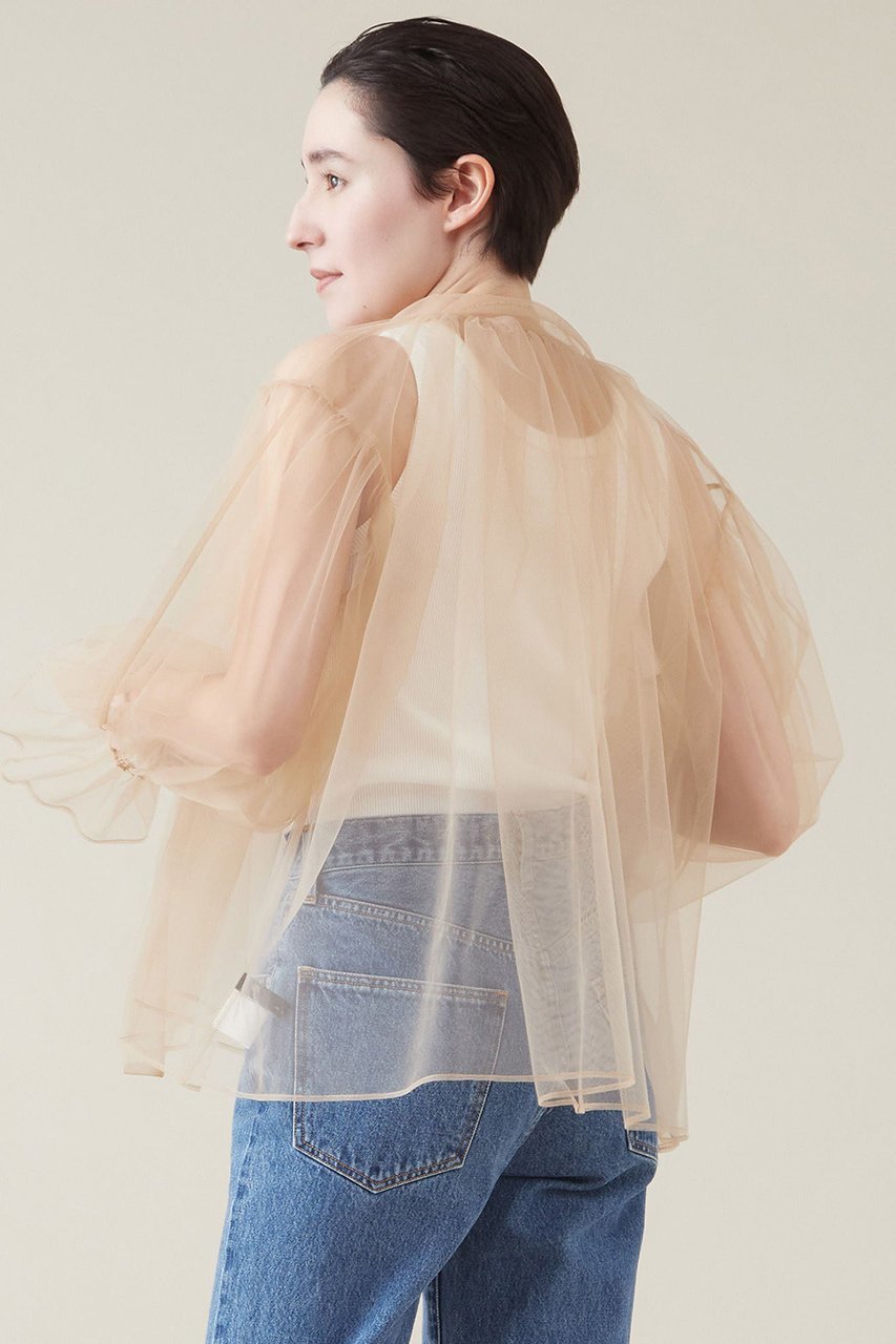 【マルティニーク/martinique】のボリュームギャザーチュールブラウス 人気、トレンドファッション・服の通販 founy(ファニー) 　ファッション　Fashion　レディースファッション　Fashion for Women　トップス・カットソー　Cut & Sew Tops　シャツ・ブラウス・オフィスカジュアル　Elegant Blouses & Button-Ups　おすすめ　Recommended / Our Picks　インナー　Innerwear　ギャザー　Gathered, Ruffled　スリーブ　Sleeve, Long Sleeve / Short Sleeve　チュール　Tulip, Tulip Motif　ノースリーブ　Sleeveless, No-Sleeve　ロング　Long, Long-Length　other-2|ID: prp329100004607806 ipo3291000000035731817
