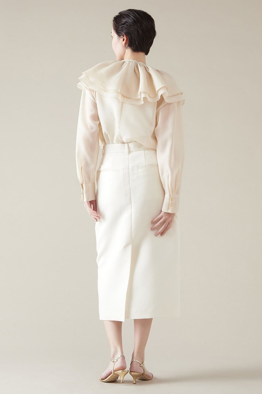 【マルティニーク/martinique】のラッフルストールオーガンブラウス 人気、トレンドファッション・服の通販 founy(ファニー) 　ファッション　Fashion　レディースファッション　Fashion for Women　トップス・カットソー　Cut & Sew Tops　オーガンジー　Organza Fabric　シアー　Sheer, See-Through　スリーブ　Sleeve, Long Sleeve / Short Sleeve　トレンド　Trend, Trending Now　フリル　Frill, Ruffle　フロント　Front, Front Design　ロング　Long, Long-Length　other-8|ID: prp329100004607810 ipo3291000000035976584