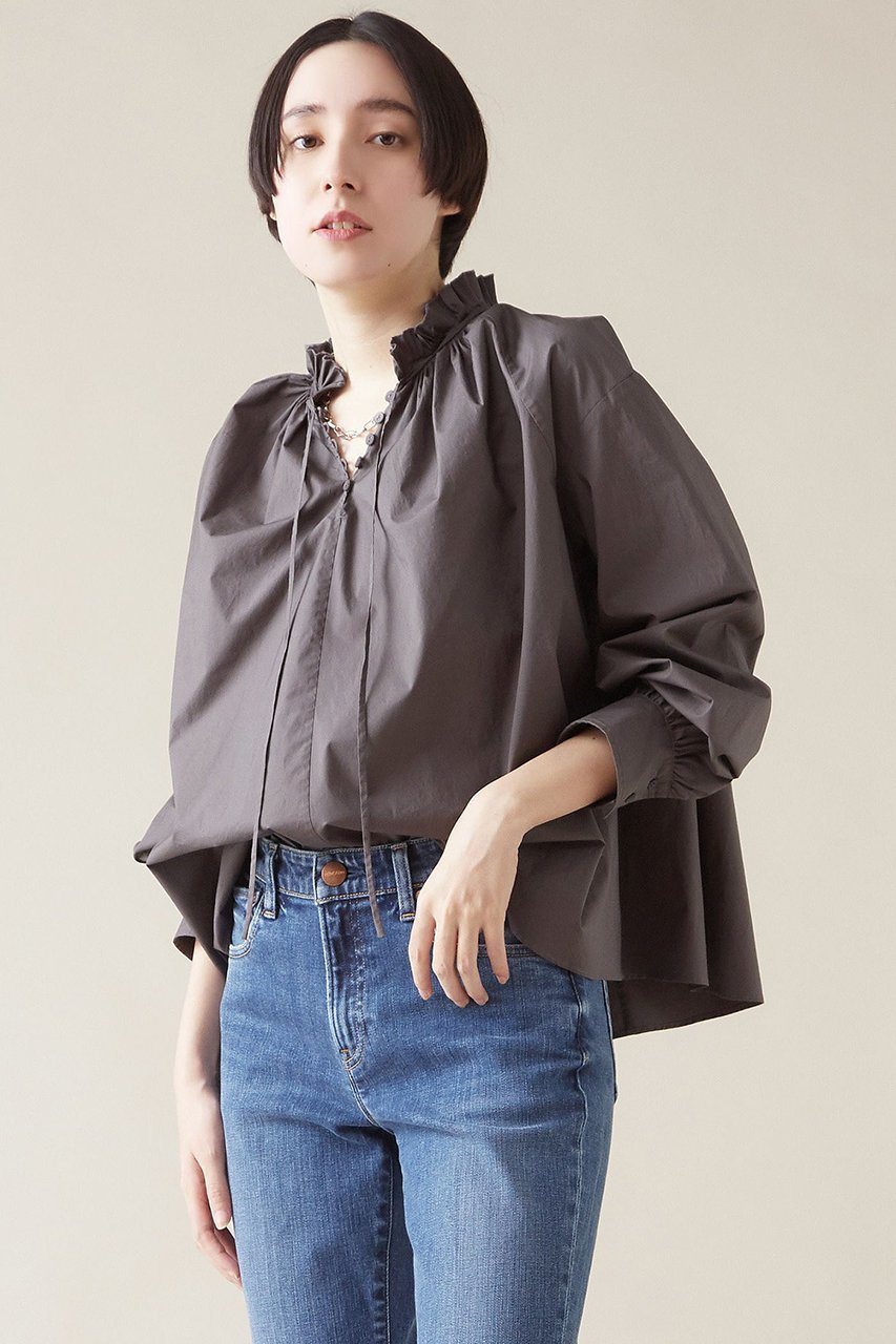 【マルティニーク/martinique】のタックカラーブラウス 人気、トレンドファッション・服の通販 founy(ファニー) 　ファッション　Fashion　レディースファッション　Fashion for Women　トップス・カットソー　Cut & Sew Tops　シャツ・ブラウス・オフィスカジュアル　Elegant Blouses & Button-Ups　スリーブ　Sleeve, Long Sleeve / Short Sleeve　タイプライター　Typewriter Fabric, Crisp Cotton　ロング　Long, Long-Length　other-4|ID: prp329100004607811 ipo3291000000032905893