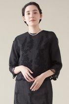 【マルティニーク/martinique】のリップルオーガンジー刺繍ブラウス ブラック|ID: prp329100004607815 ipo3291000000032905990