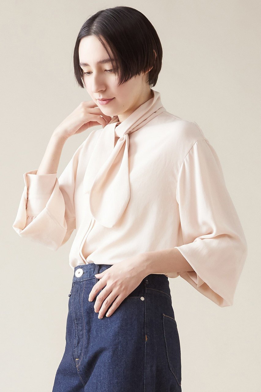 【マルティニーク/martinique】のスカーフタイブラウス 人気、トレンドファッション・服の通販 founy(ファニー) 　ファッション　Fashion　レディースファッション　Fashion for Women　トップス・カットソー　Cut & Sew Tops　シャツ・ブラウス・オフィスカジュアル　Elegant Blouses & Button-Ups　ジャケット　Jacket, Outerwear　ジョーゼット　Georgette, Semi-Sheer Fabric　ストライプ　Stripe, Striped Pattern　スリーブ　Sleeve, Long Sleeve / Short Sleeve　タフタ　Taffeta, Structured Fabric　バランス　Balance, Style Balance　リボン　Ribbon, Bow　ロング　Long, Long-Length　エレガント 上品　Elegant　無地　Plain, Solid Color　other-2|ID: prp329100004607816 ipo3291000000033662513