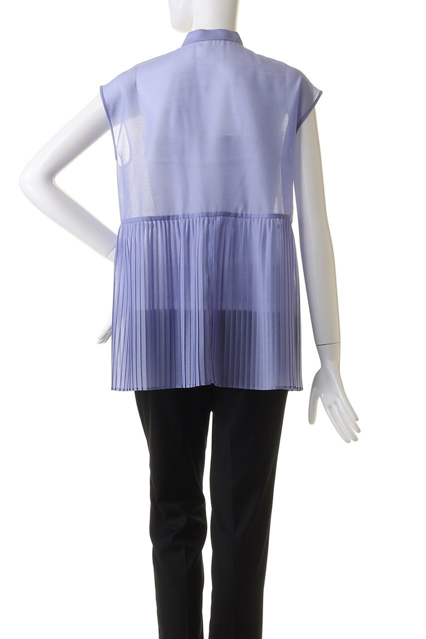 【ヒューエルミュージアム/hueLe Museum】の【STUMBLY】Sheer Pleated Blouse 人気、トレンドファッション・服の通販 founy(ファニー) 　ファッション　Fashion　レディースファッション　Fashion for Women　トップス・カットソー　Cut & Sew Tops　キャミソール&ノースリーブ　Camisoles & Sleeveless Tops　シャツ・ブラウス・オフィスカジュアル　Elegant Blouses & Button-Ups　オーガンジー　Organza Fabric　シンプル　Simple, Minimal　ノースリーブ　Sleeveless, No-Sleeve　フェミニン　Feminine, Girly　プリーツ　Pleats, Pleated　エレガント 上品　Elegant　other-4|ID: prp329100004607818 ipo3291000000032906168