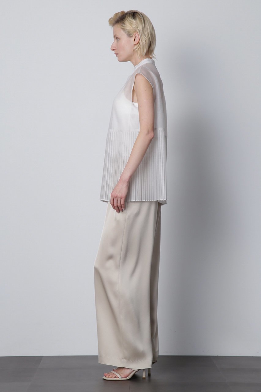 【ヒューエルミュージアム/hueLe Museum】の【STUMBLY】Sheer Pleated Blouse 人気、トレンドファッション・服の通販 founy(ファニー) 　ファッション　Fashion　レディースファッション　Fashion for Women　トップス・カットソー　Cut & Sew Tops　キャミソール&ノースリーブ　Camisoles & Sleeveless Tops　シャツ・ブラウス・オフィスカジュアル　Elegant Blouses & Button-Ups　オーガンジー　Organza Fabric　シンプル　Simple, Minimal　ノースリーブ　Sleeveless, No-Sleeve　フェミニン　Feminine, Girly　プリーツ　Pleats, Pleated　エレガント 上品　Elegant　other-8|ID: prp329100004607818 ipo3291000000032906179