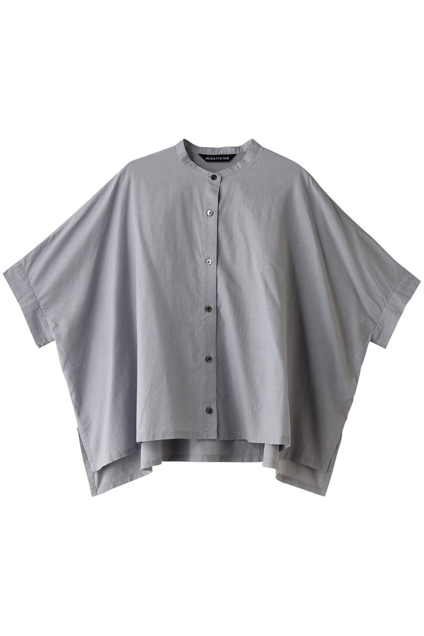 【ミズイロ インド/mizuiro ind】のstand collar wide shirt シャツ インテリア・キッズ・メンズ・レディースファッション・服の通販 founy(ファニー) 　ファッション　Fashion　レディースファッション　Fashion for Women　トップス・カットソー　Cut & Sew Tops　シャツ・ブラウス・オフィスカジュアル　Elegant Blouses & Button-Ups　コンパクト　Compact, Small Size　サマー　Summer, Summer Style　ショート　Short, Short Length　スタンド　Stand Collar, Upright Stand　スリーブ　Sleeve, Long Sleeve / Short Sleeve　ハーフ　Half, Half-Length　リネン　Linen, Linen Fabric　ワイド　Wide, Wide Fit　定番　Standard, Basic Item　gray|ID: prp329100004607819 ipo3291000000032906225