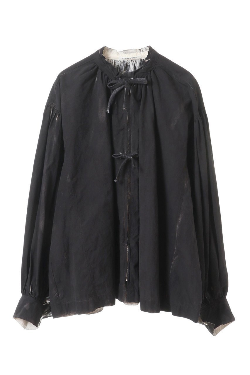 【カレンテージ/CURRENTAGE】のspray dyeing モックシャツ インテリア・キッズ・メンズ・レディースファッション・服の通販 founy(ファニー) 　ファッション　Fashion　レディースファッション　Fashion for Women　トップス・カットソー　Cut & Sew Tops　シャツ・ブラウス・オフィスカジュアル　Elegant Blouses & Button-Ups　ヴィンテージ　Vintage Style　クラシック　Classic, Timeless Style　スモック　Smock, Smock Dress　スリーブ　Sleeve, Long Sleeve / Short Sleeve　フロント　Front, Front Design　ブルゾン　Blouson, Bomber Jacket　モダン　Modern, Contemporary　ロング　Long, Long-Length　ブラック|ID: prp329100004607822 ipo3291000000032906330